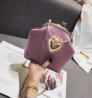 Female Velvet Pearl Handbag Vintage Velour Heart Design