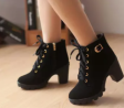 Women Boots Shoes With Heels WBS-B3 Black Fashionable Women Pumps Boot Shoe With Chain And Ankle Bel