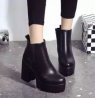 Women Boots Square Heel Platforms Leather Thigh High Pump Boots Shoes