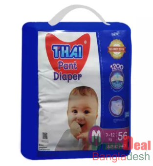 Thai Pant Diaper Jumbo Pack M (7-12kg) 56 pcs