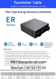 POPULA ER series Thin Type Energy Recovery Ventilator Fan